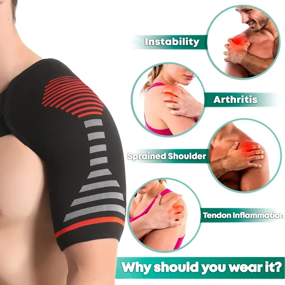 Shoulder Stabilizing Brace | Breathable Compression Support for Pain Relief & Recovery from Injuries - shoulder compression sleeve