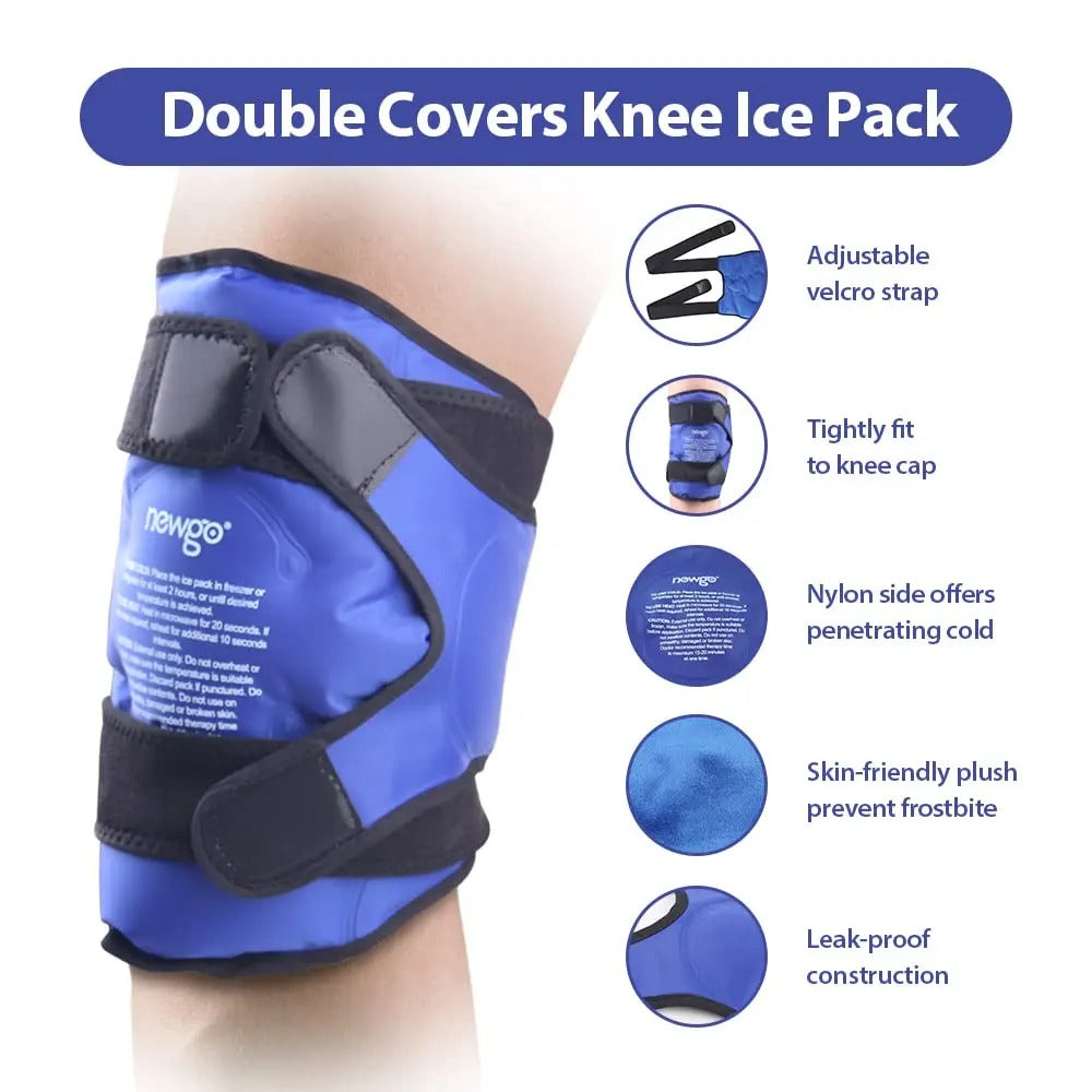 Cold Therapy Machine Style Knee Wrap – Reusable Gel Ice Pack for Injury, Pain Relief, and Recovery – Hot & Cold Compression Support for Men and Women