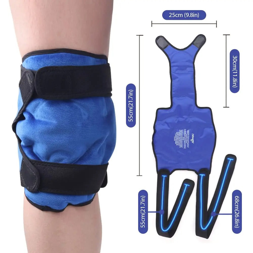 Cold Therapy Machine Style Knee Wrap – Reusable Gel Ice Pack for Injury, Pain Relief, and Recovery – Hot & Cold Compression Support for Men and Women