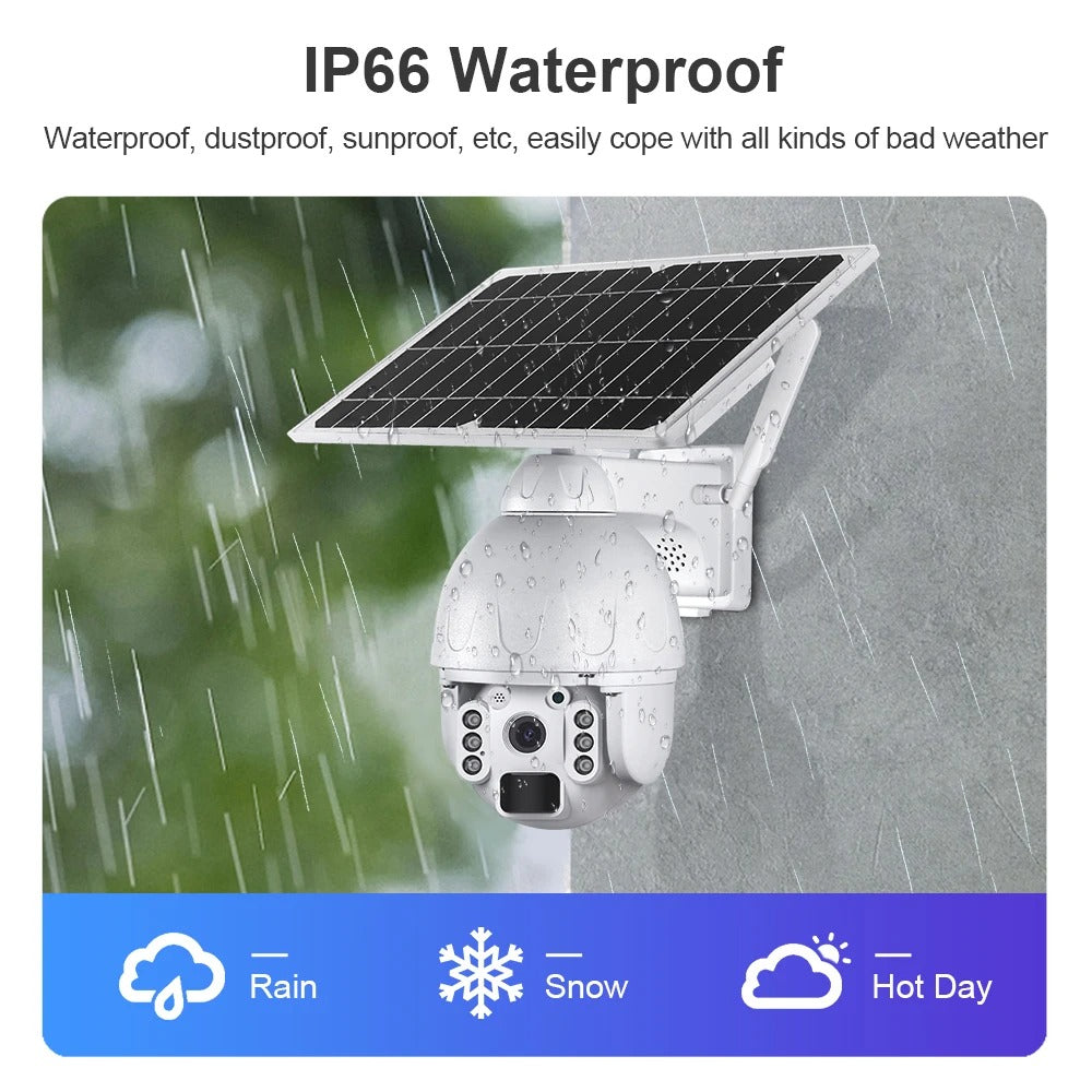 Solar Powered 4G Security Camera | HD 1080p, Rotating Lens & Waterproof for Remote Surveillance and Outdoor Monitoring