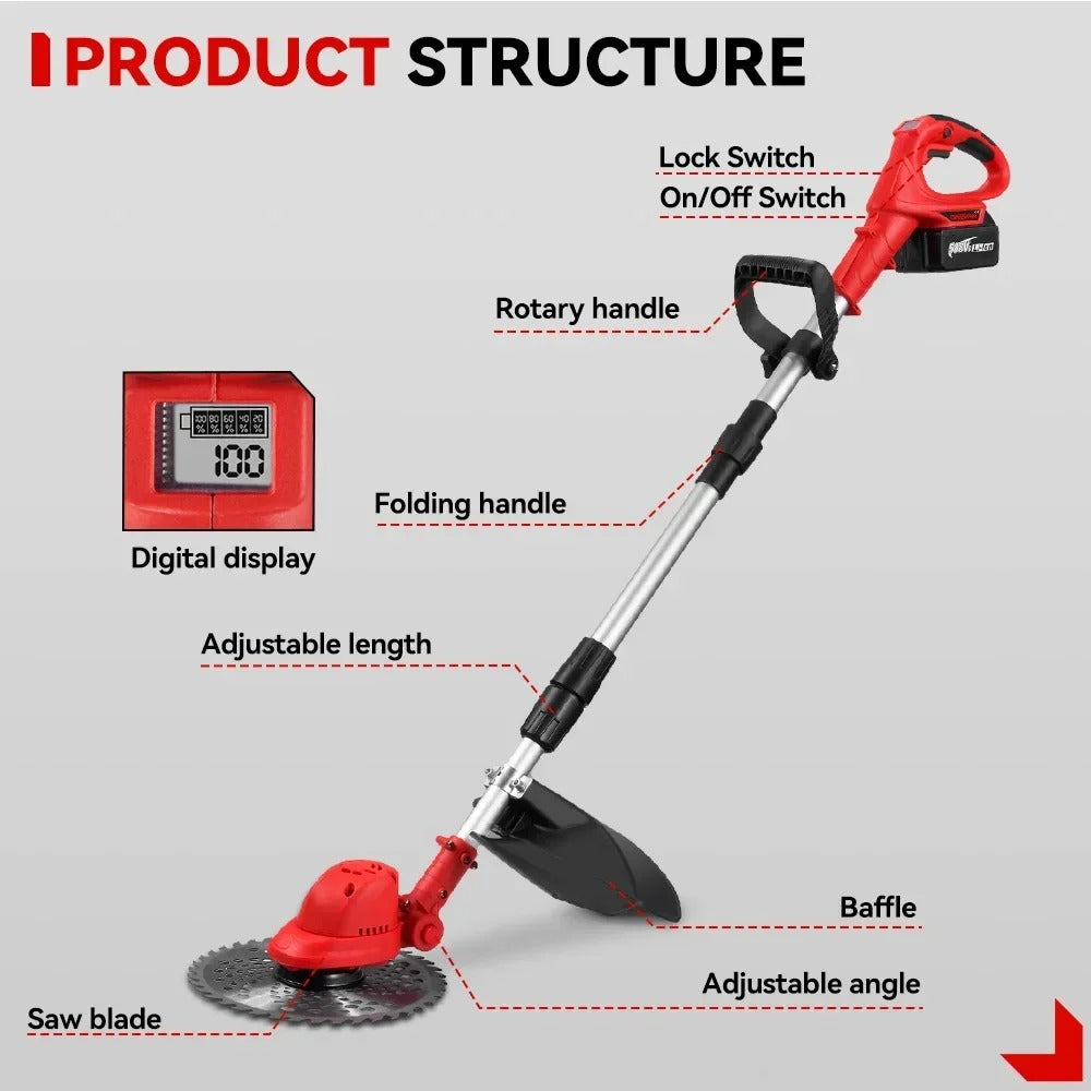 Cordless Grass Trimmer with PowerTrim Technology for Efficient Lawn Care and Edging