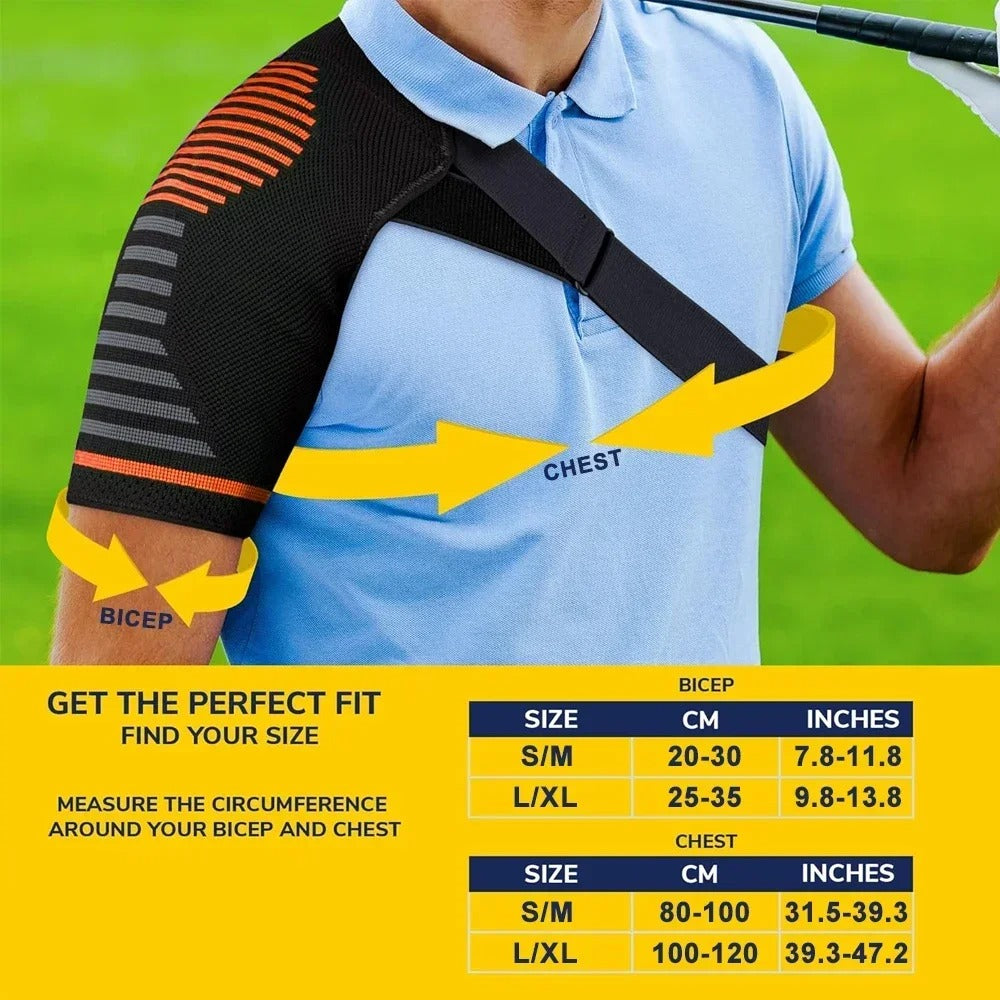 Shoulder Stabilizing Brace | Breathable Compression Support for Pain Relief & Recovery from Injuries - shoulder compression sleeve