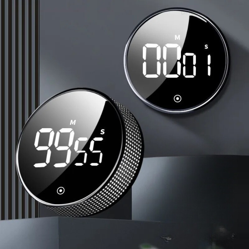 Kitchen Timer | Large LED Display, One-Twist Operation & 3-Level Adjustable Alarm for Cooking and Study Sessions
