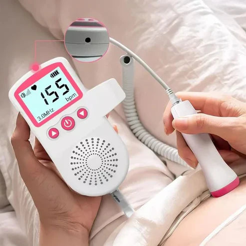 Fetal Heart Rate Monitor for Pregnancy - Doppler Device for Detecting Baby's Heartbeat at Home