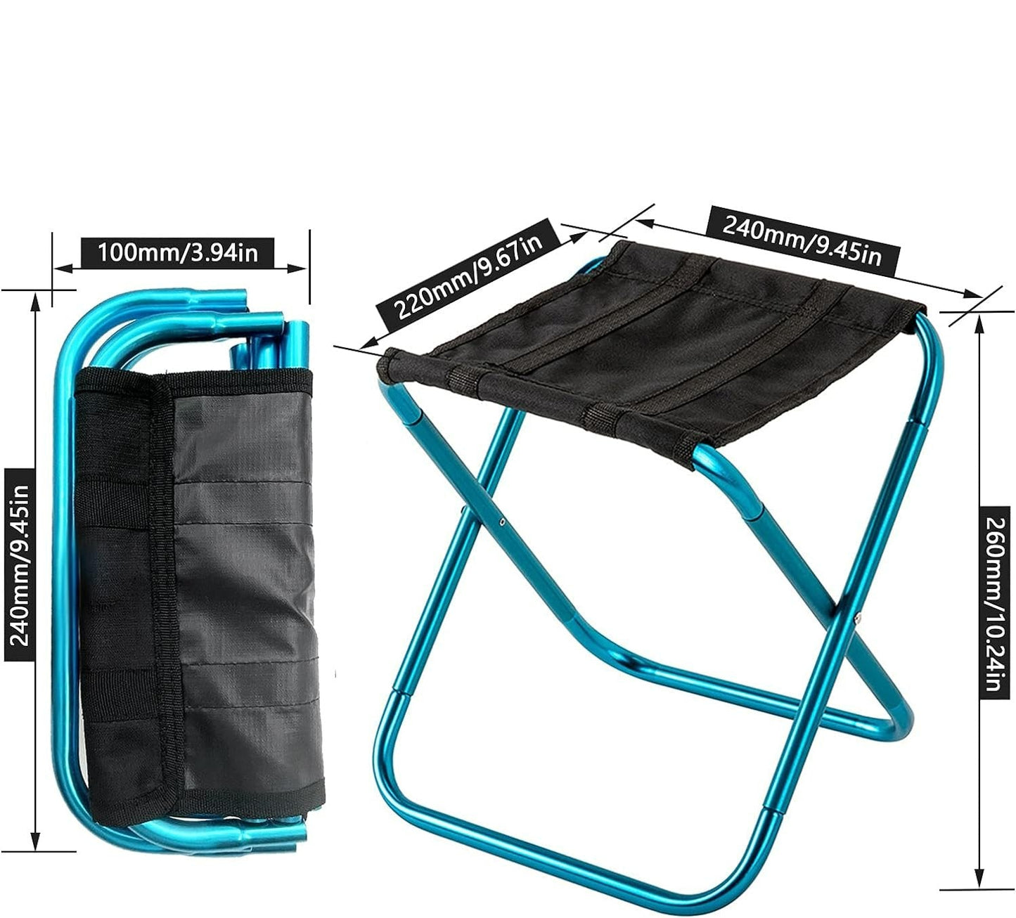 Folding Pocket Chair | Lightweight Aluminum Alloy, Compact Design for Camping, Hiking & Outdoor Adventures