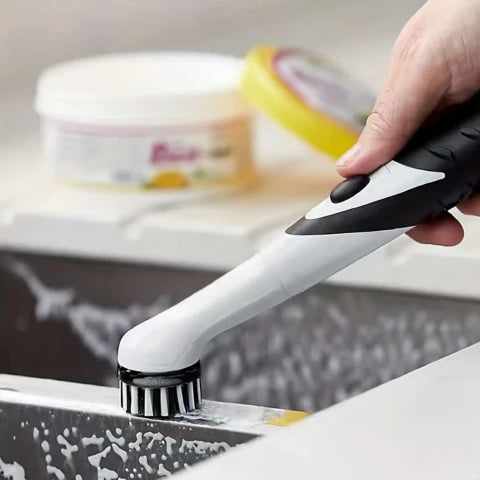 Sonic Cleaning Brush | Versatile with 4 Replaceable Heads & Effortless Grime Removal for Homeowners