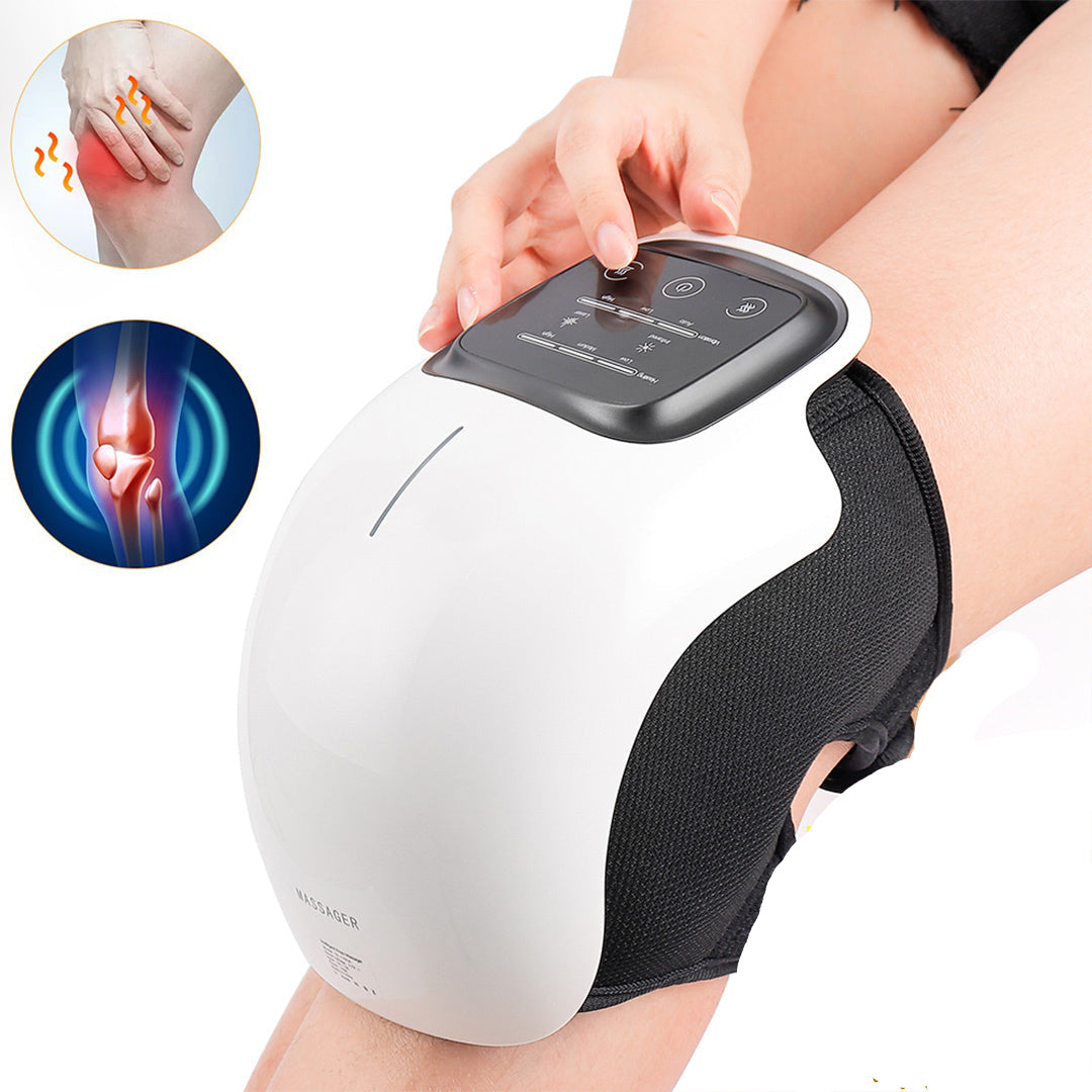 Knee Massager | 4-in-1 Vibration, Heat & Laser Therapy for Knee Pain Relief & Swelling at Home