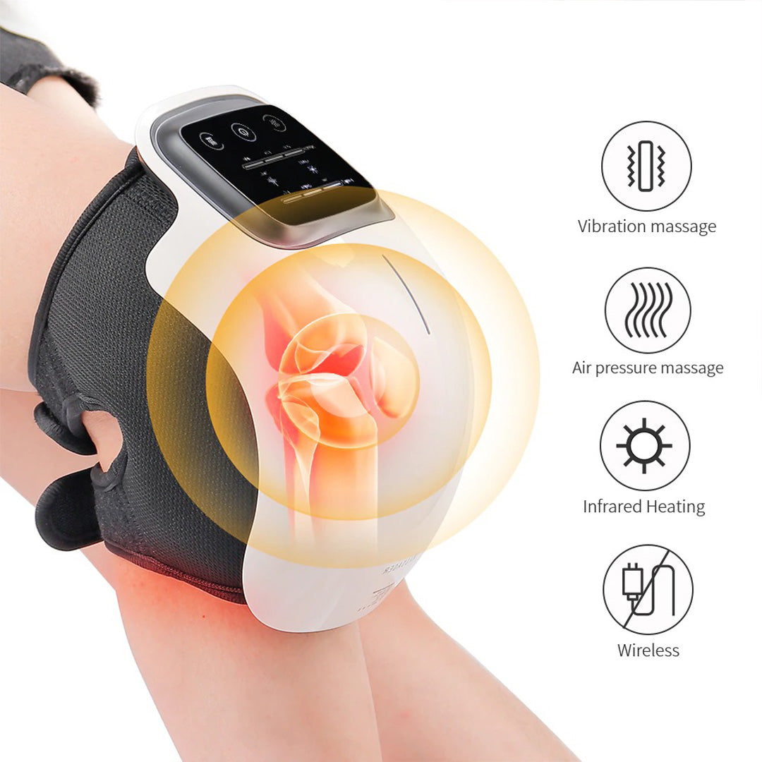 Knee Massager | 4-in-1 Vibration, Heat & Laser Therapy for Knee Pain Relief & Swelling at Home