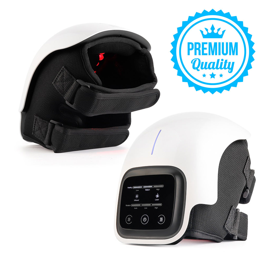 Knee Massager | 4-in-1 Vibration, Heat & Laser Therapy for Knee Pain Relief & Swelling at Home