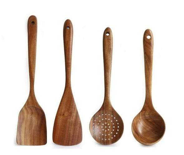 7-Piece Wooden Spoon Utensils | Wooden Kitchen Utensils & Cooking Utensils Set | Kitchen Utensil Set