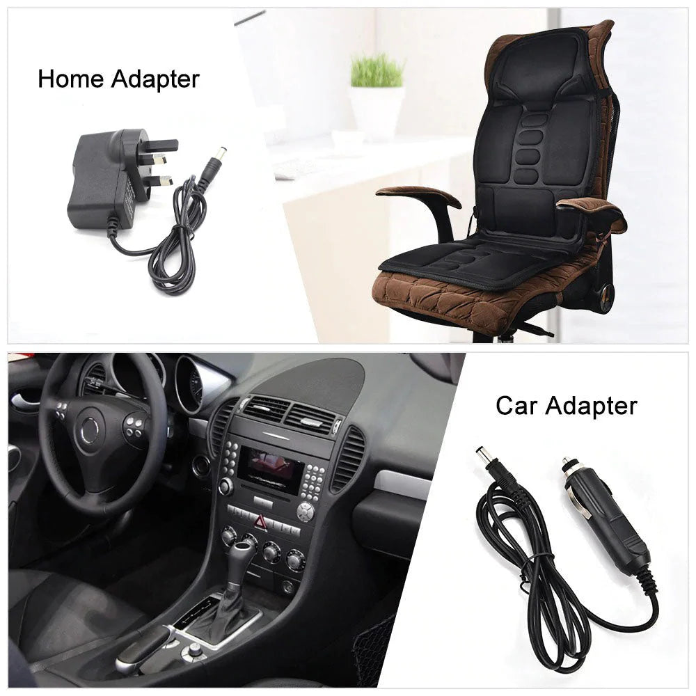 8-Mode Massage Chair Pad | Heated Back & Neck Cushion for Car and Home Use
