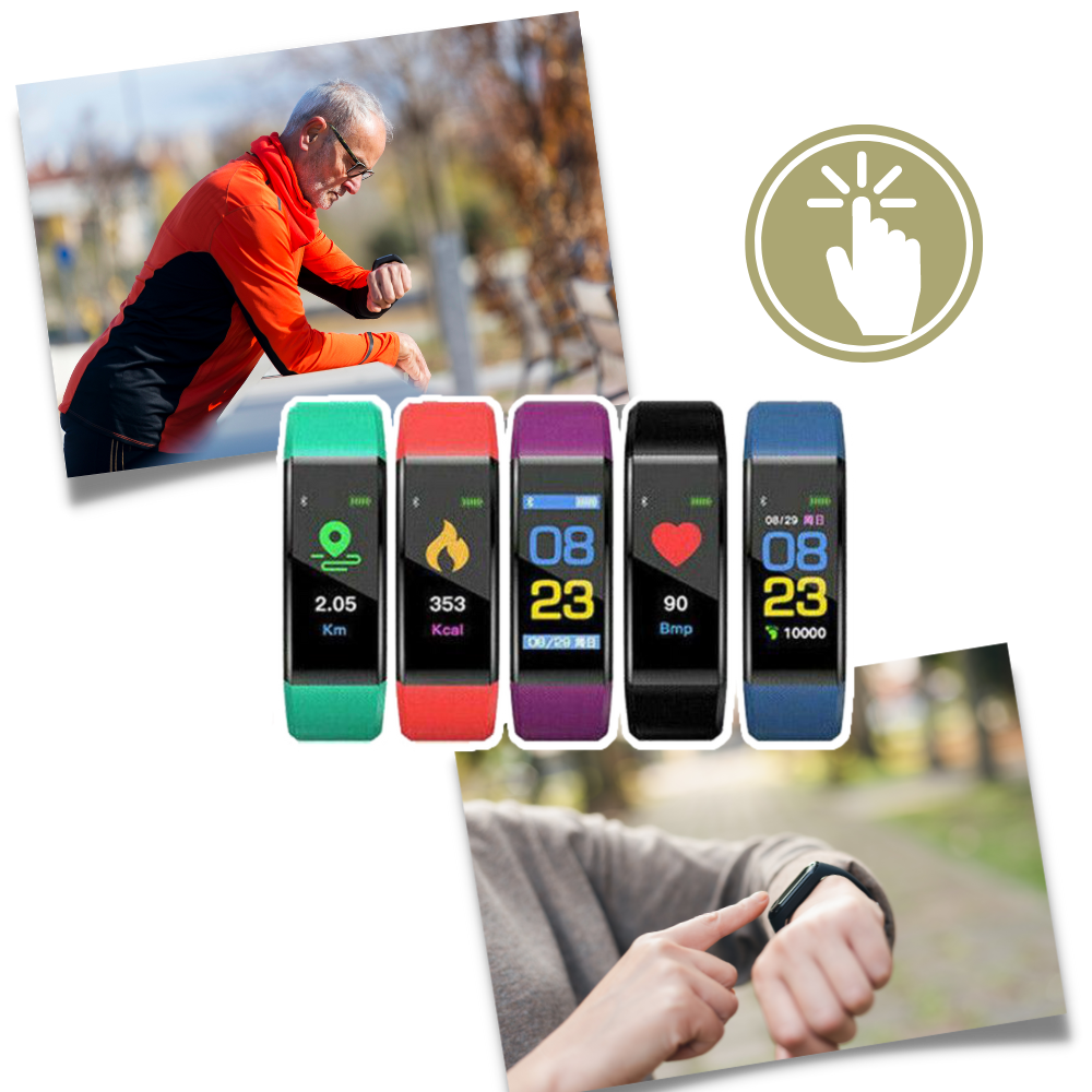 Step Counter Watch for Seniors | Smart Bracelet Easy-to-Read Display, Health Tracking & Long Battery Smartwatch