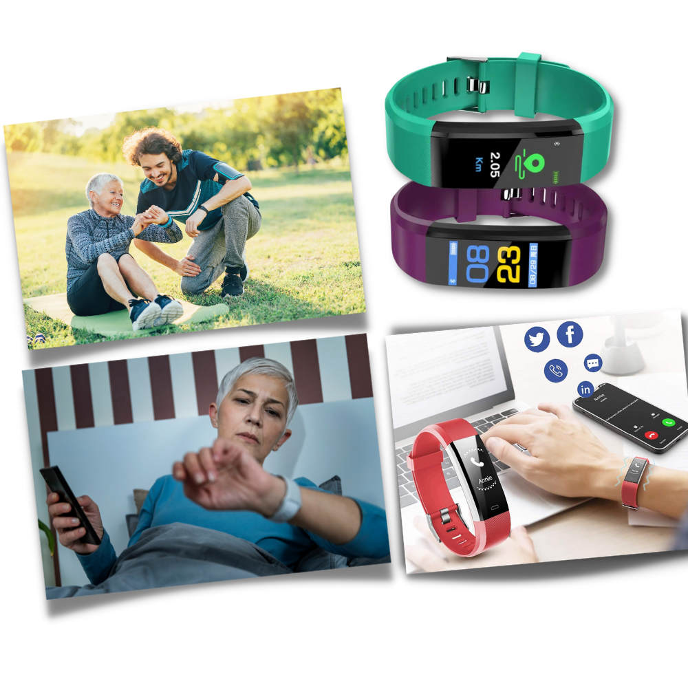 Step Counter Watch for Seniors | Smart Bracelet Easy-to-Read Display, Health Tracking & Long Battery Smartwatch