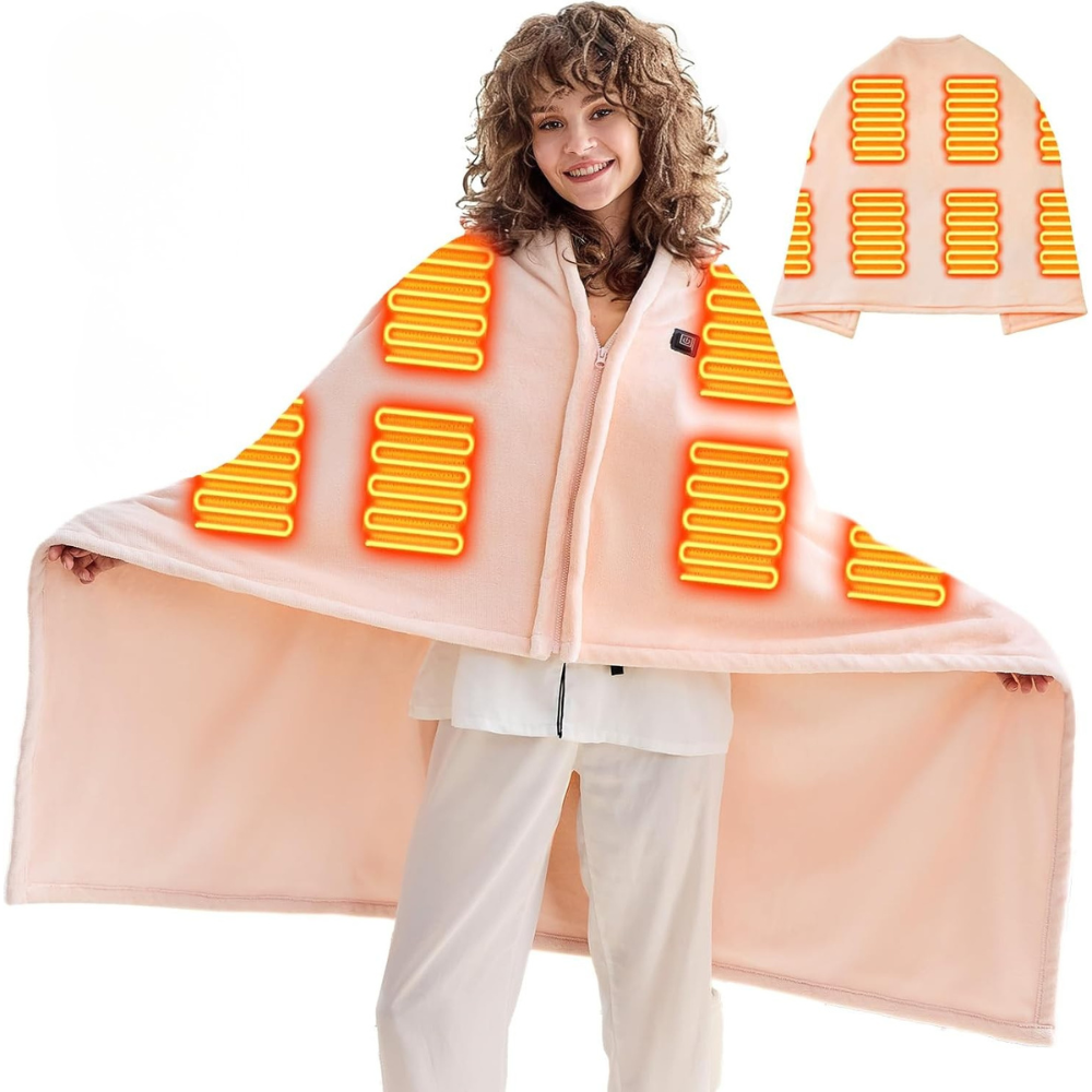 Electric Heated Throw Blanket – USB Powered Heated Blanket with 3 Heat Levels for Home, Office & Travel