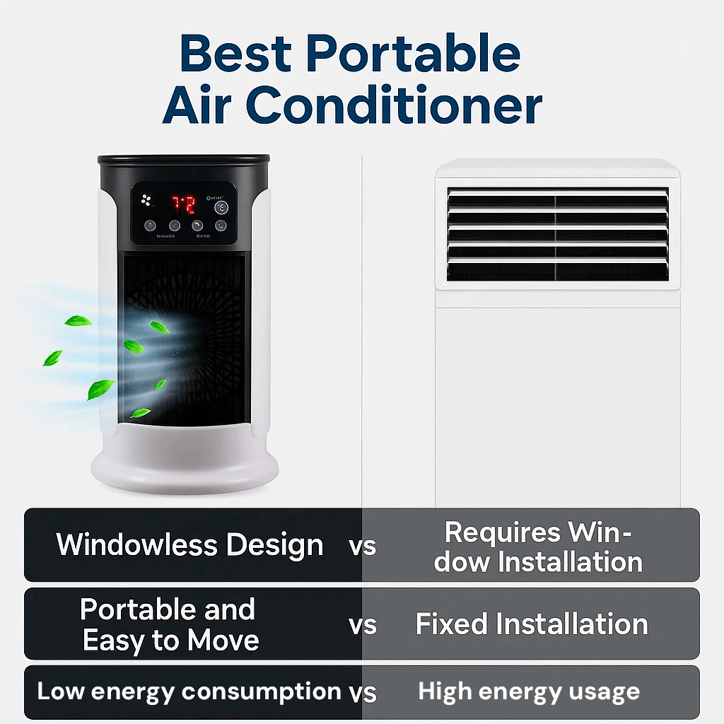 Best Portable Air Conditioner Stand Up Room Cooler Indoor AC Unit (Windowless)