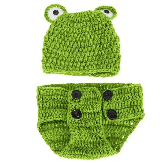 0-12 Months Frog Crochet Pattern Baby Beanie + Bloomer Set - Balma Home