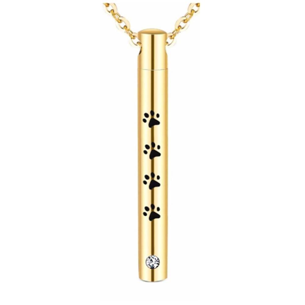 No Longer By My Side Forever In My Heart - Paw Print Urn Necklace