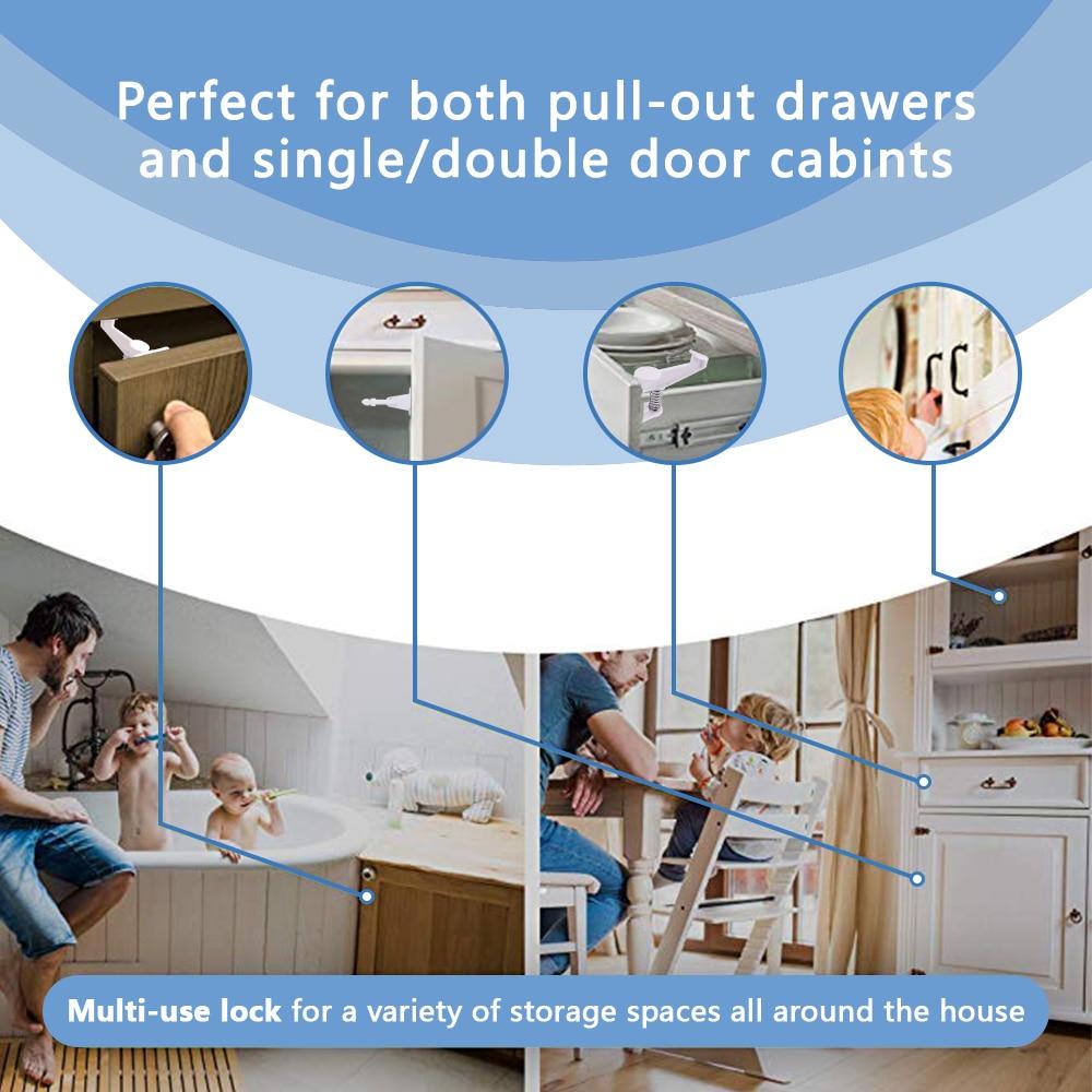 6Pcs Magnetic Cabinet Locks - Magnetic Drawer Lock