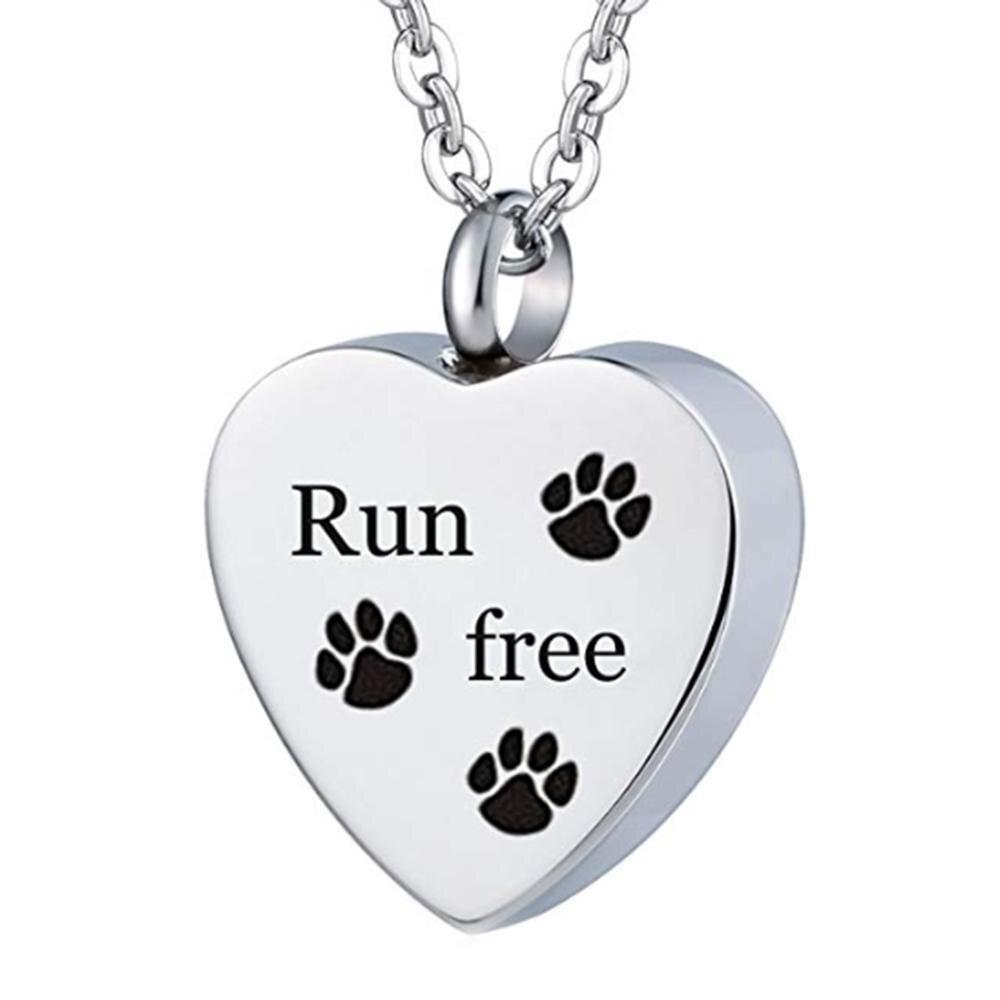 No Longer By My Side Forever In My Heart - Paw Print Urn Necklace