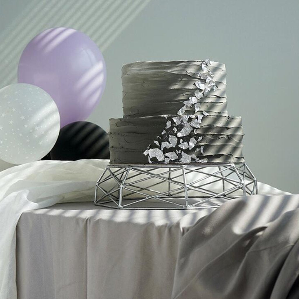 Geometric Wrought Iron Gold/Sliver Cake Stand for Wedding - Balma Home