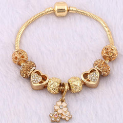 New Famous Brand Jewelry Women Charm Bracelet Pandora Bracelet Gold