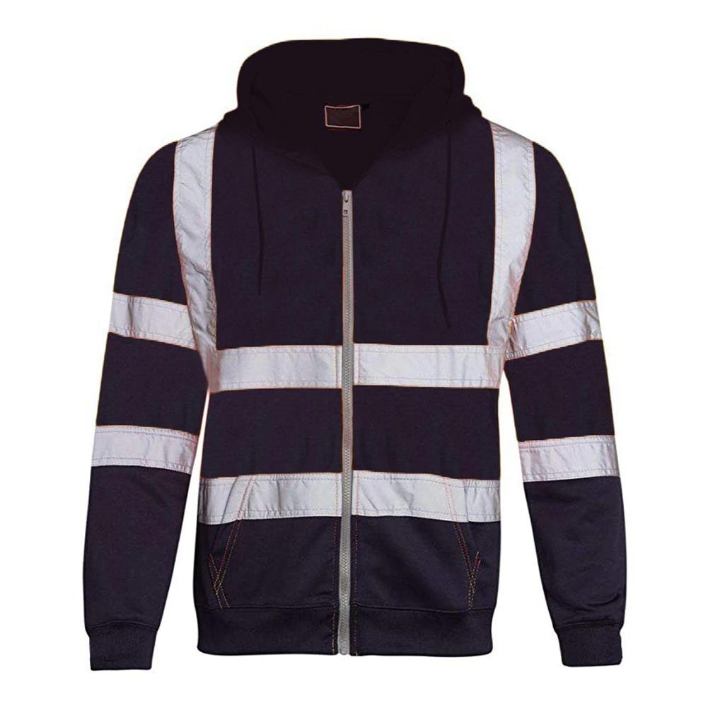 Workwear Hi Vis Jacket Hooded Zipper