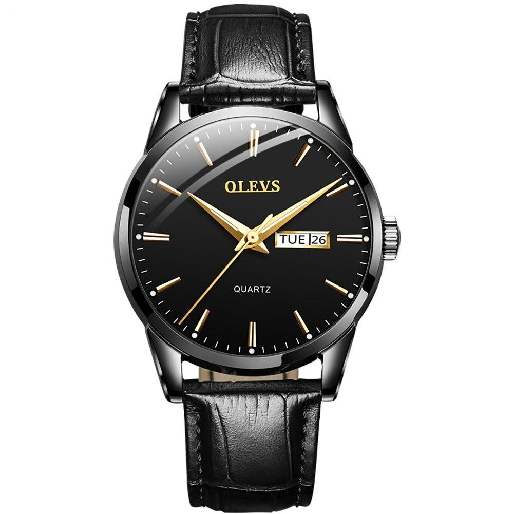 New Waterproof Leather OLEVS Watch