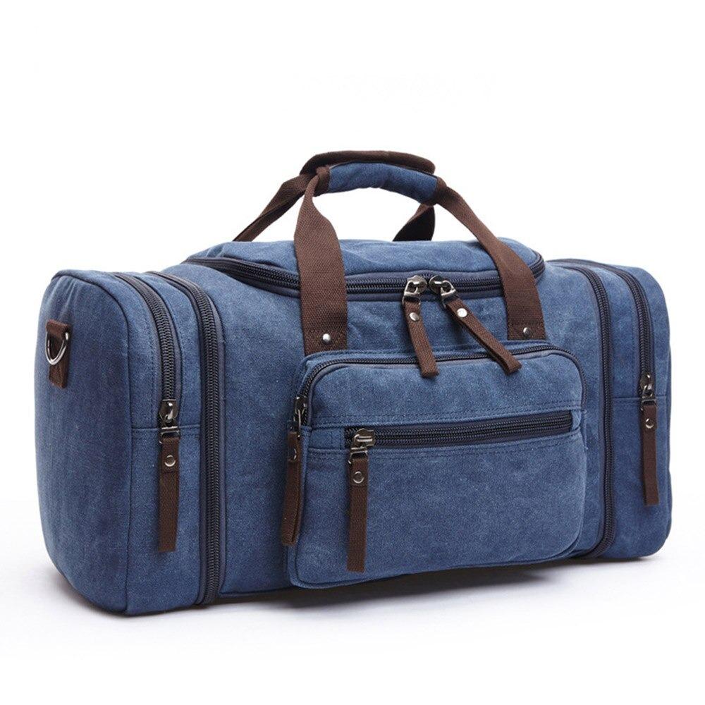 Woosir Waxed Canvas Leather Weekender Bag Waterproof Travel Duffels