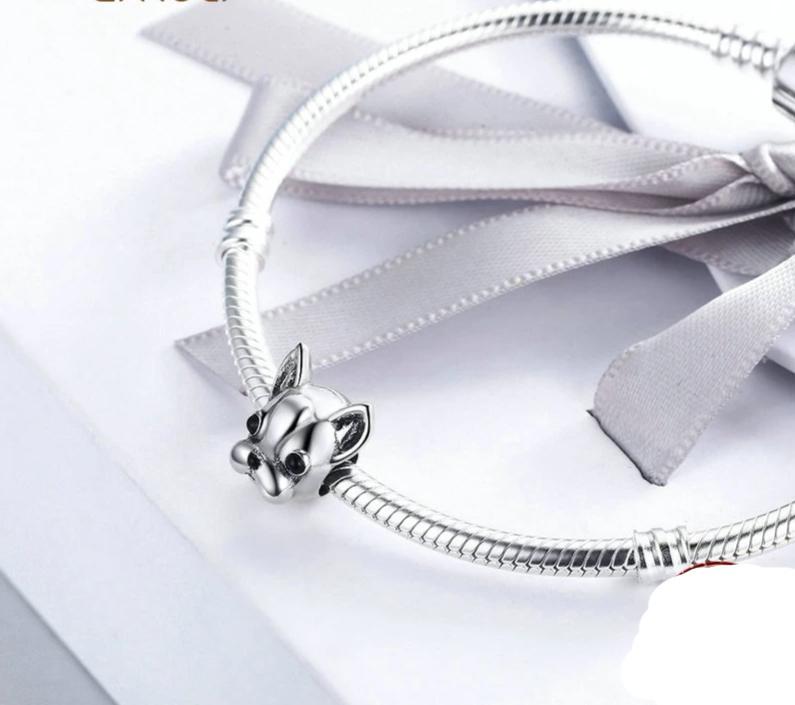 Pug Charm - Sterling Silver Pug Charm