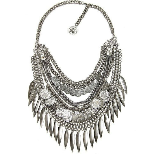 Elegant Vintage Women DYLA Brand Chain Chunky Statement Mtal Silver Color Necklace Pendants Jewelry Factory Price - Balma Home