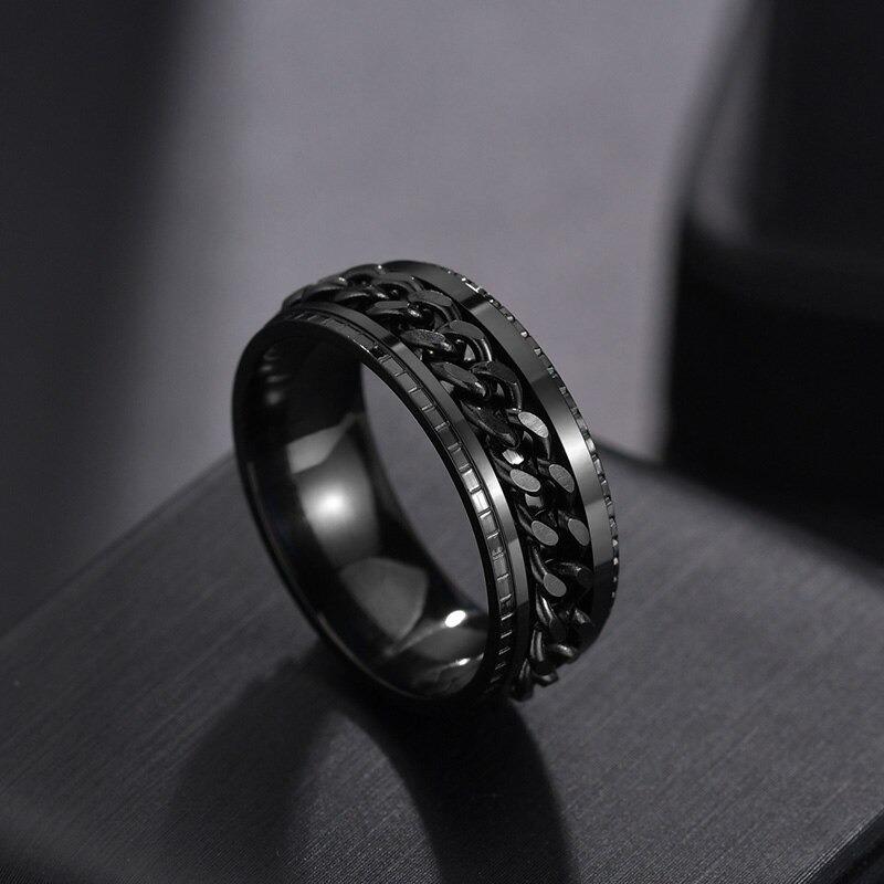 Black Ceramic Polished Beveled Edges Men's Wedding Band with Bubinga Wood Inlay - 8mm