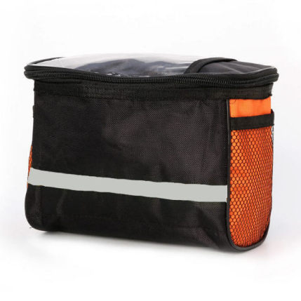Bicycle Basket Top Frame Handlebar Phone Mount 2 Pockets Bike Basket Front Outdoor Foldable