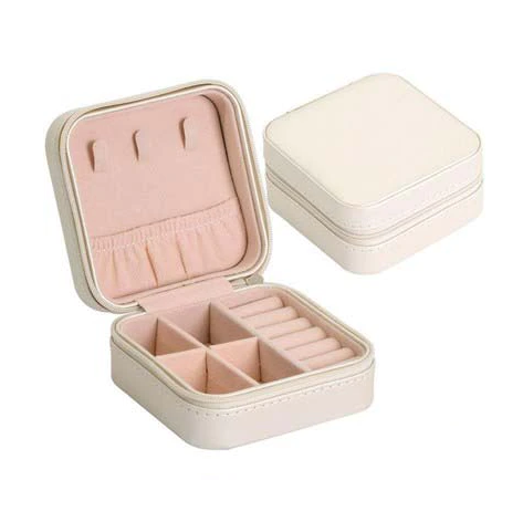 Jewellery Organizer New PU Leather Storage Box Portable Double-Layer Earrings Organizer
