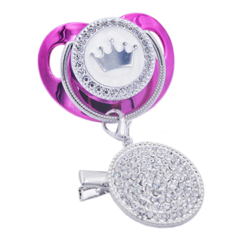 Pacifier For Babies Luxury Crown Clips Bling BPA Free Silicone Baby Soother Infant Pacifier