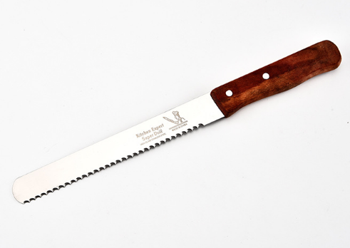 8/10/12 Inch Serrated Knife Stainless Steel Knife For Carving Wooden Handle Best Bread Knife