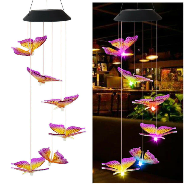 Solar Light Outdoor Color Changing Hummingbird Angel Butterfly Lights Waterproof Light For Garden