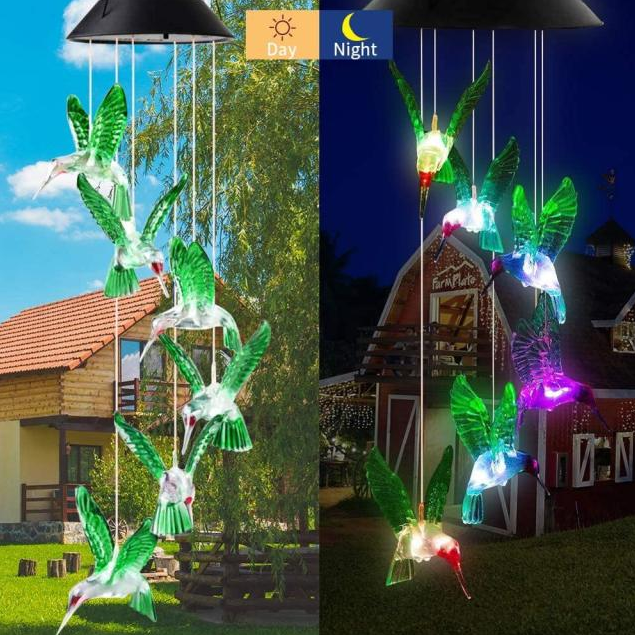 Solar Light Outdoor Color Changing Hummingbird Angel Butterfly Lights Waterproof Light For Garden