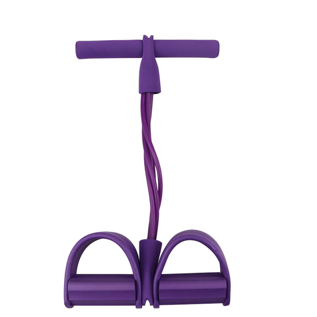 Exercise Band 4 Tube Latex Pedal Exerciser Sit-Up Resistance Band Training Equipment Pilates Workout