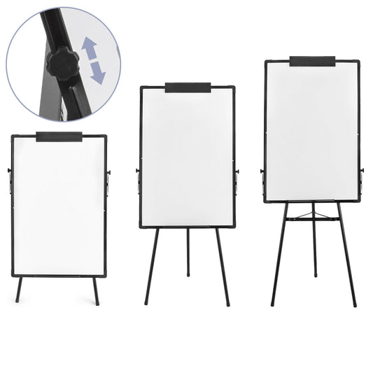 36"x24" Mobile Whiteboard with Stand Adjustable Height White Magnetic Board