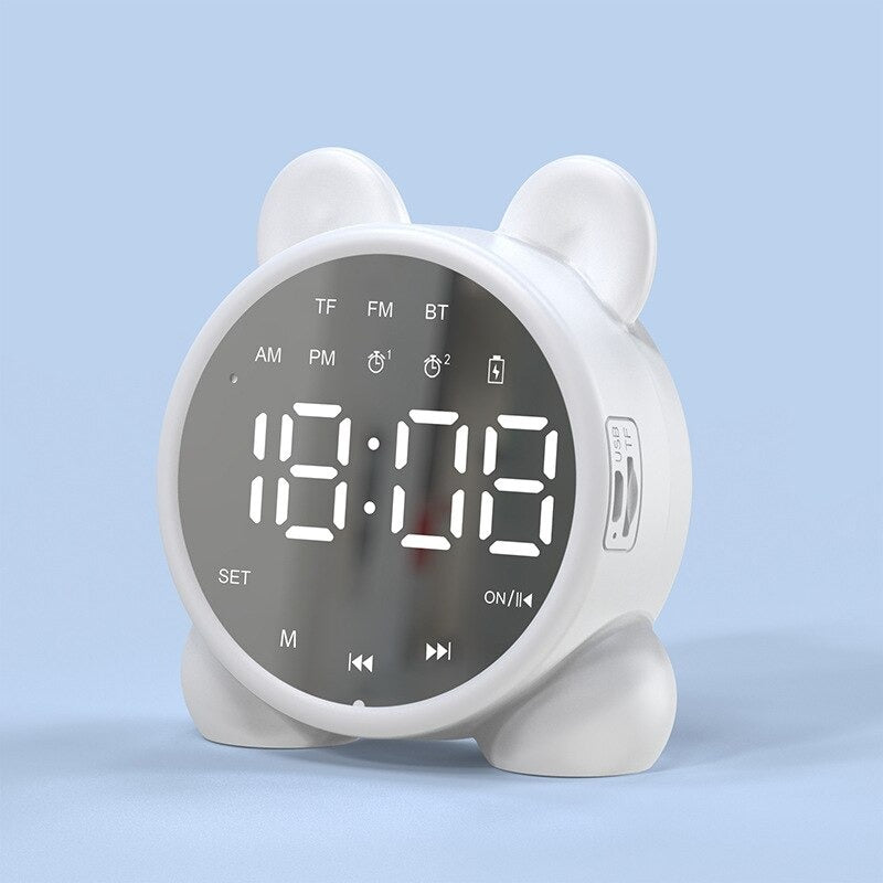 Bluetooth Speaker Kids Alarm Clock Bedside Childrens Alarm Clock Digital Wake-up Temperature Childrens Clock