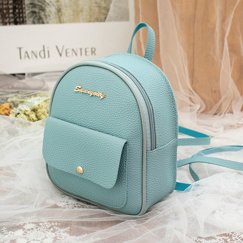 PU Leather Mini Leather Backpack Multifunctional Mini Backpack Women's Convertible Backpack Purse