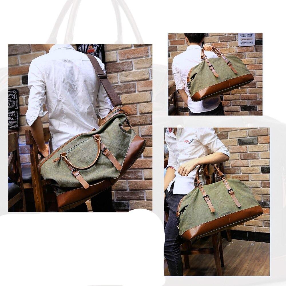 Men's Duffle Bag Travel Waterproof Waxed Canvas