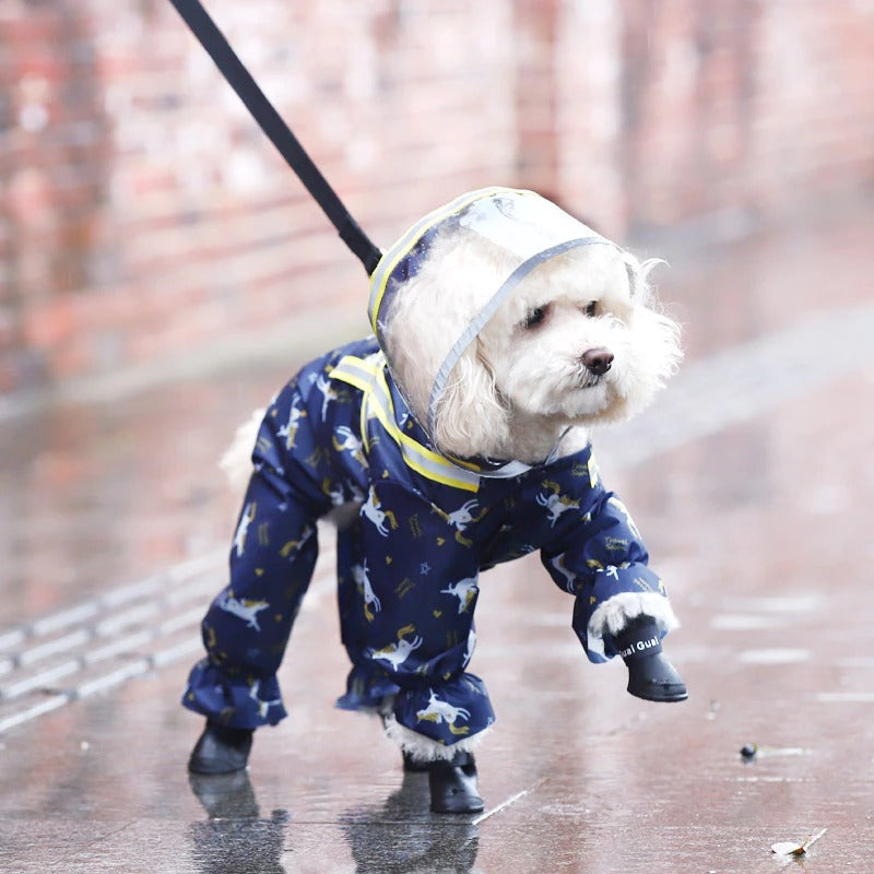 Cartoon Dog Snowsuit Reflective Raincoat Dog Snowsuit