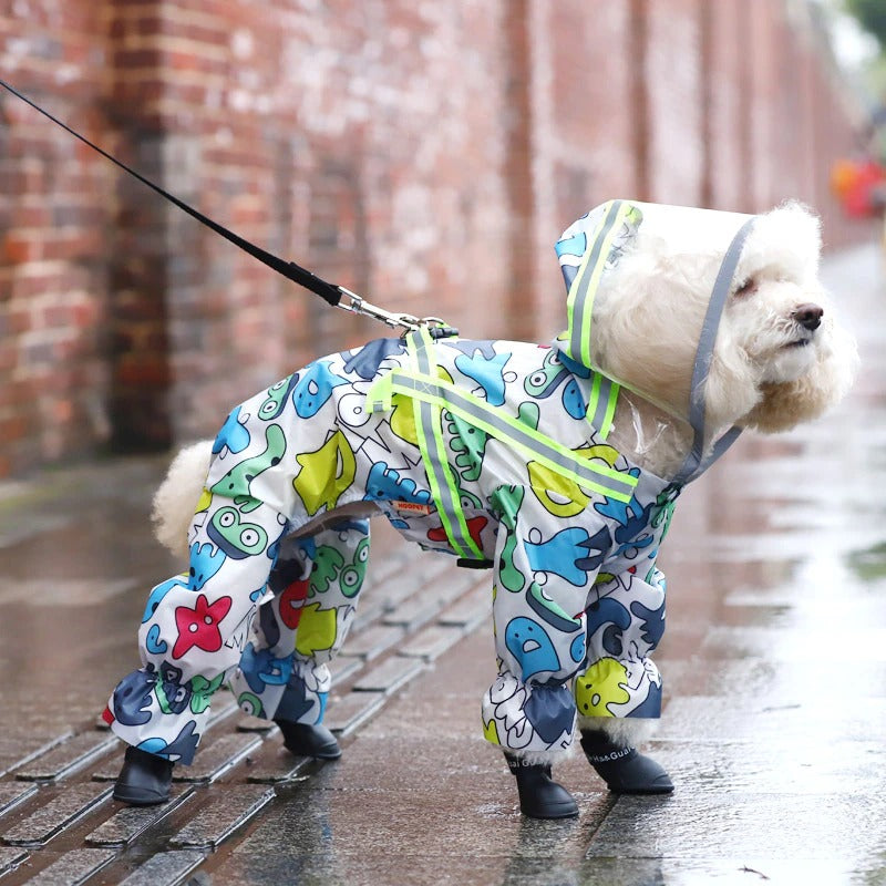 Cartoon Dog Snowsuit Reflective Raincoat Dog Snowsuit