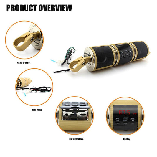 Bluetooth Motorcycle Handlebar Speakers Stereo Sound System