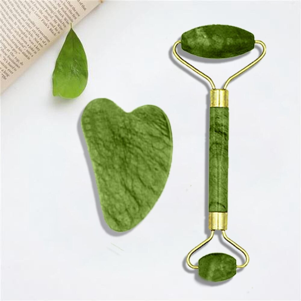 Natural Face Jade Roller Gua Sha Face Tool Face Massager Neck Skin Lifting Gua Sha Tool