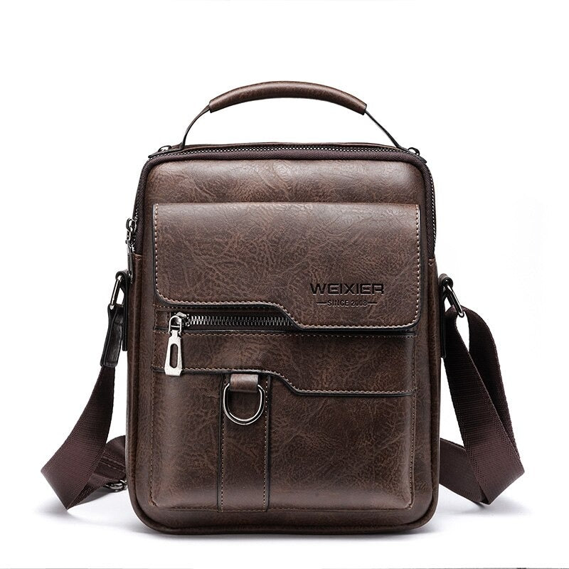 Fashion Vintage Mens Crossbody Bag Business PU Leather Bags for Men Messenger Men's Shoulder Bag