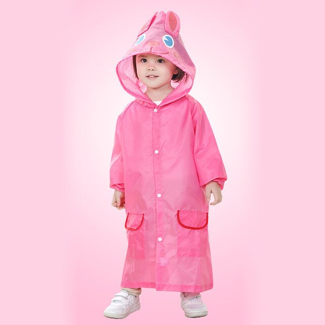 Cute Raincoat Kids Waterproof Jacket For Children 3-8 Years Sweet Baby Poncho