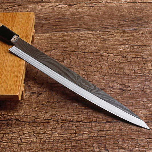 Professional Laser Pattern Sushi Knife Sashimi Salmon Fillet Stainless Knife