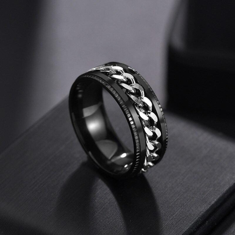 Black Ceramic Polished Beveled Edges Men's Wedding Band with Bubinga Wood Inlay - 8mm